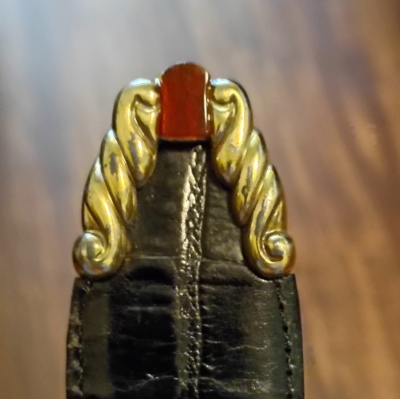 Brighton Vintage Women's Size Large Black Brown Decorative Accent Belt Western - Picture 6 of 11